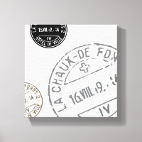 Timbres vintages...toile étirée