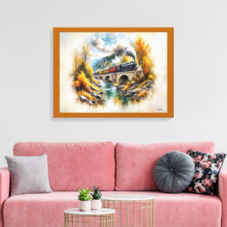 Toile Timeless Railway Escape / Picturesque Fall Scenery