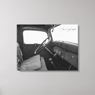 Toile Tirage photo d'un taxi noir et blanc