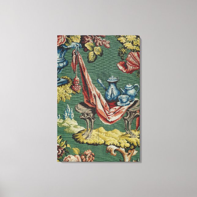 Toile Tissu représentant un pot de chocolat et une théiè (Recto)