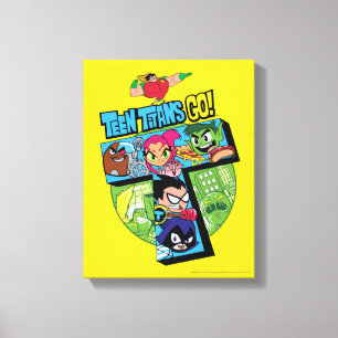 Toile Titans Ados, allez ! Collage de la tour Titans