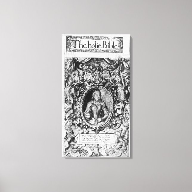 Toile Titre de la Bible de l'évêque, pub. en 1568 (Recto)