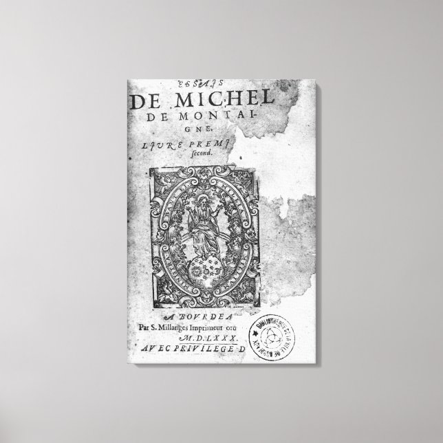 Toile Titre de la première édition de 'Essais' (Recto)