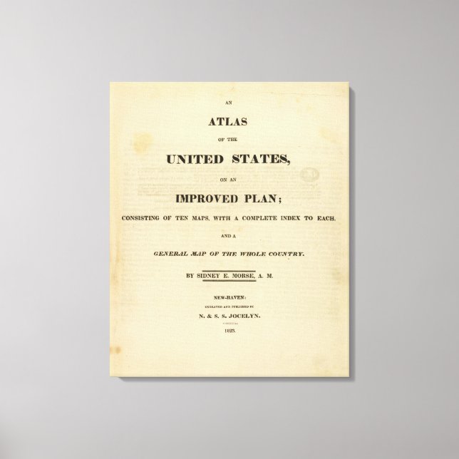 Toile Titre Page Atlas of the United States (Recto)