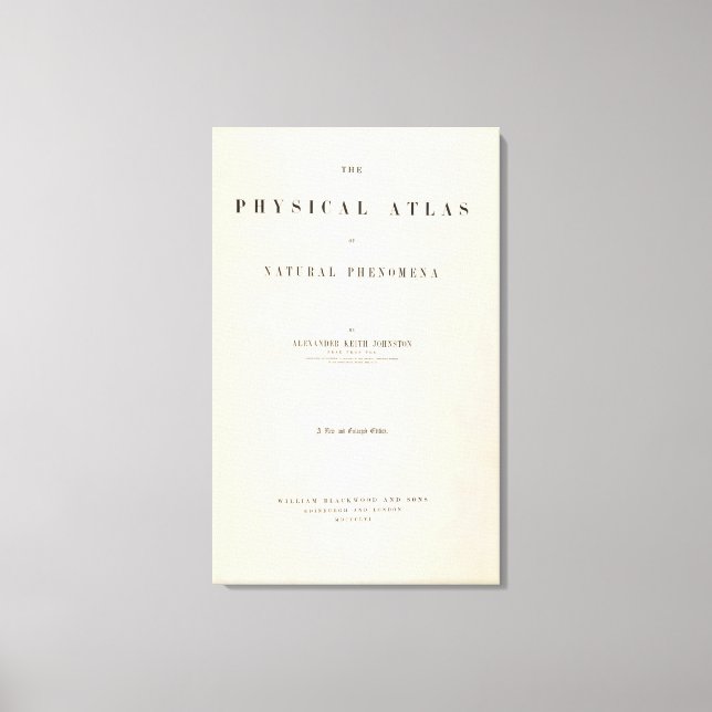 Toile Titre Page atlas physique des phénomènes naturels (Recto)