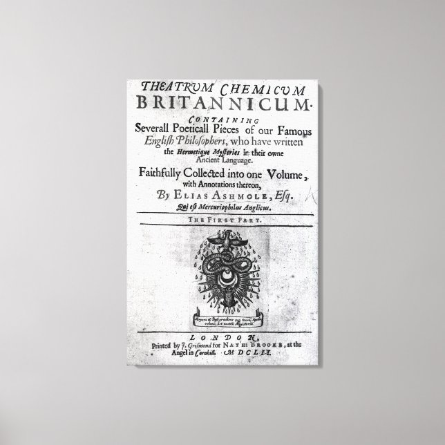 Toile Titre "Theatrum Chemicum Britannicum" (Recto)