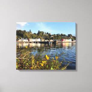 Toile Tobermory, Île de Mull, Ecosse avec Fleurs