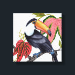 Toile Toco Toucan<br><div class="desc">Toco Toucan I par Melissa Wang. Un toucan unique est perché sur une branche avec des feuilles tropicaux. | 164390Z</div>