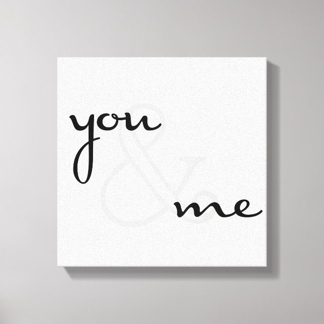 Toile toi et moi amour moderne noir et blanc (Recto)