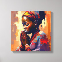 Toile, Belle fille africaine en méditation