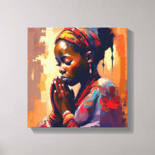 Toile Toile, Belle fille africaine en méditation