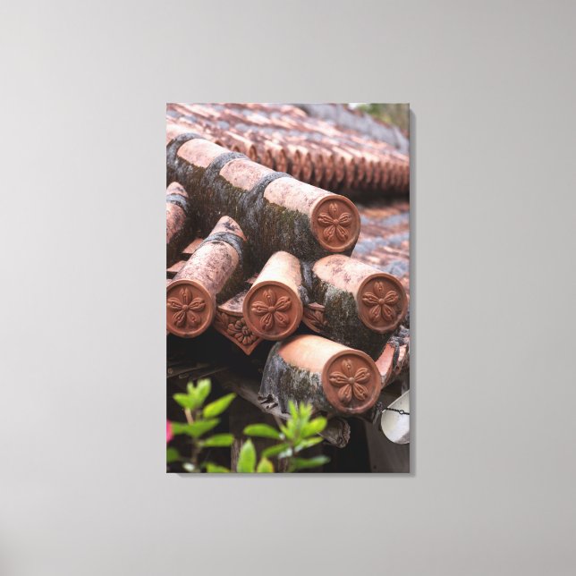 Toile Toit Carrelé De La Maison Okinawan (Recto)