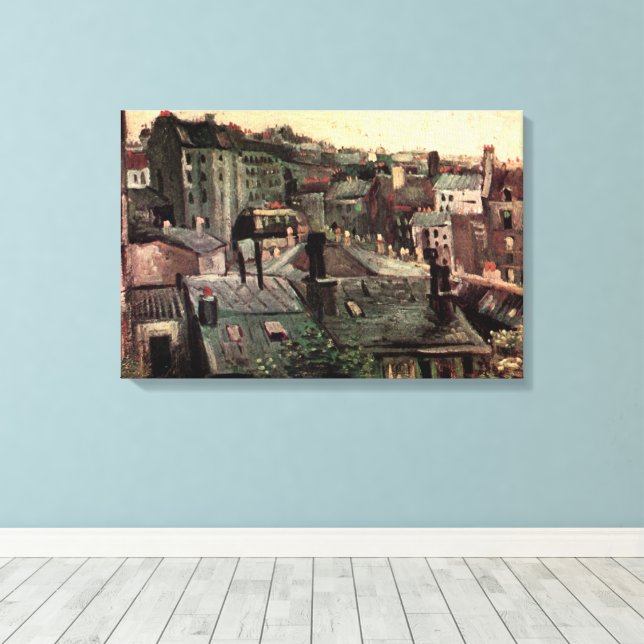 Toile Toits et arrières de maisons par Vincent van Gogh (Insitu (Plancher de Bois))