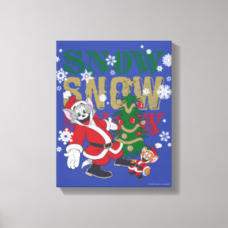 Toile Tom et Jerry Santas By The Tree