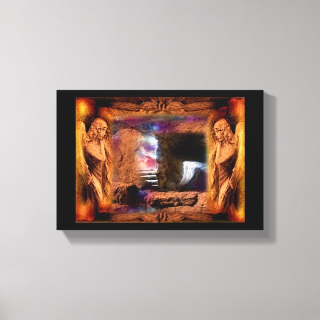 Toile Tombe Vide Jésus Avec Angels Canvas Mur Art (Recto)