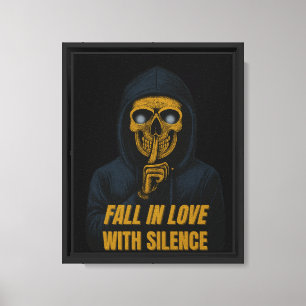 Toile Tombez amoureux du silence – Hoodie Skull Wall Art