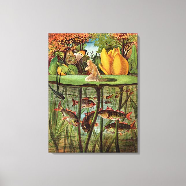 Toile Tommelise très désolé sur la feuille de lys d'eau, (Recto)