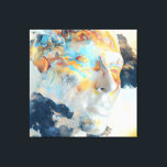 Toile Topographic Mind Flow Colorful Profile<br><div class="desc">A luminous human profile in pale white and beige becomes a living canvas for swirling topographic lines and radiant color waves. Electric turquoise, fiery orange, coral, golden yellow, and teal contours ripple across the face like visible thoughts, emotions, or universal energy, while subtle earthy brown textures reveal deeper layers beneath....</div>