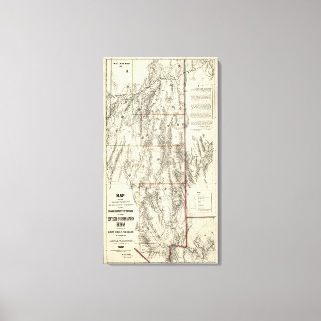 Toile Topographie du sud du Nevada (Recto)