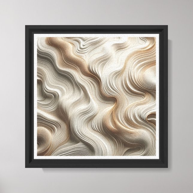 Toile Topographie fluide 3D de luxe - Sphères dorées & C (Recto)