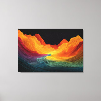 Toile Topographie Vive | Paysage Surréaliste (91 cm x 61