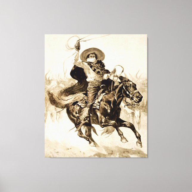 Toile "Toro Toro" A Vaquero Roping a Steer (Recto)