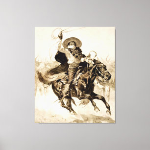 Toile « Toro Toro » Un cow-boy capturant un bouvillon au