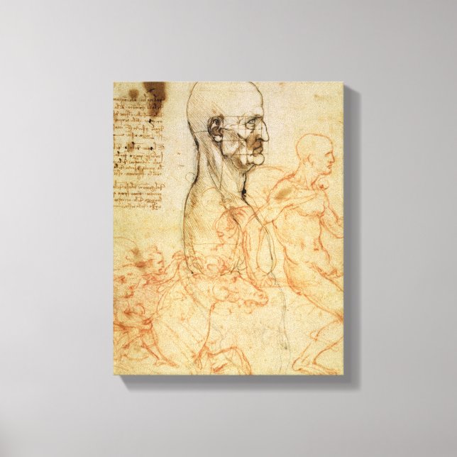 Toile Torso of a Man in Profile, the Head Squared for Pr (Recto)