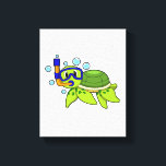 Toile Tortue à la plongée avec tuba<br><div class="desc">Ce design est le cadeau idéal pour un anniversaire,  Noël et d'autres célébrations. Il convient aux femmes,  aux hommes et aux enfants.</div>