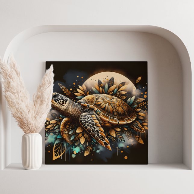 Toile Tortue autochtone (Native Turtle Canvas Print)