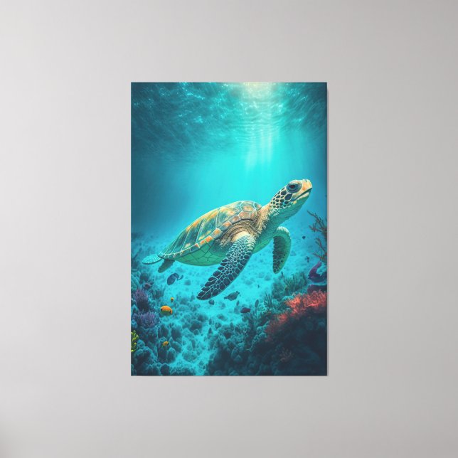 Toile Tortue de mer Océan Marine Vie Plage Nature Animau (Recto)