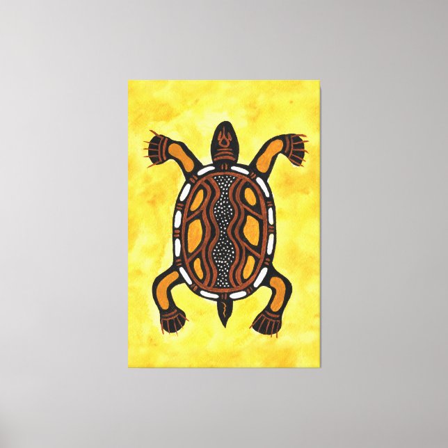 Toile Tortue - Peinture artistique inspirée par les Auto (Recto)
