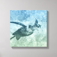 Tortue verte volante géométrique