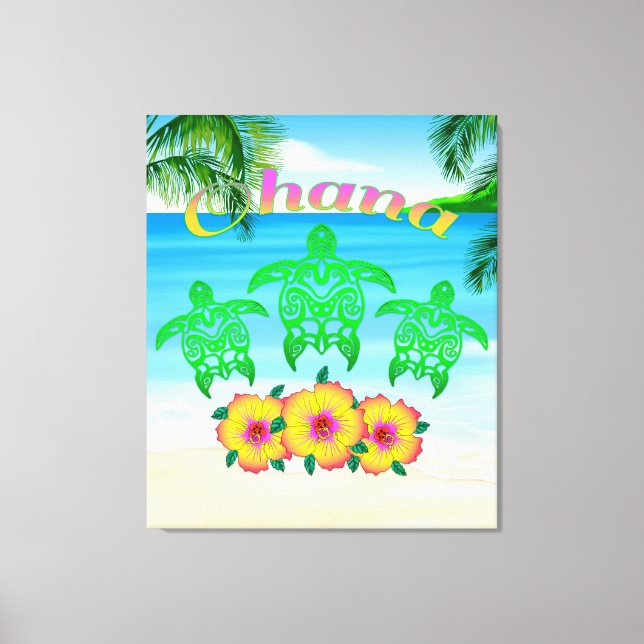 Toile Tortues de mer Honu hawaïen (Recto)