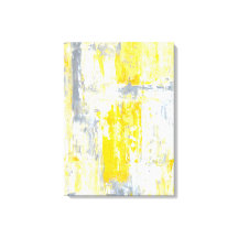 'Totalement unique' Gris et Jaune Art Abstrait