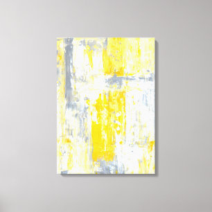 Toile 'Totalement unique' Gris et Jaune Art Abstrait