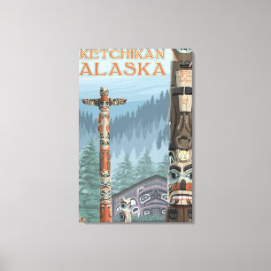 Toile Totem de l'Alaska - Ketchikan, Alaska