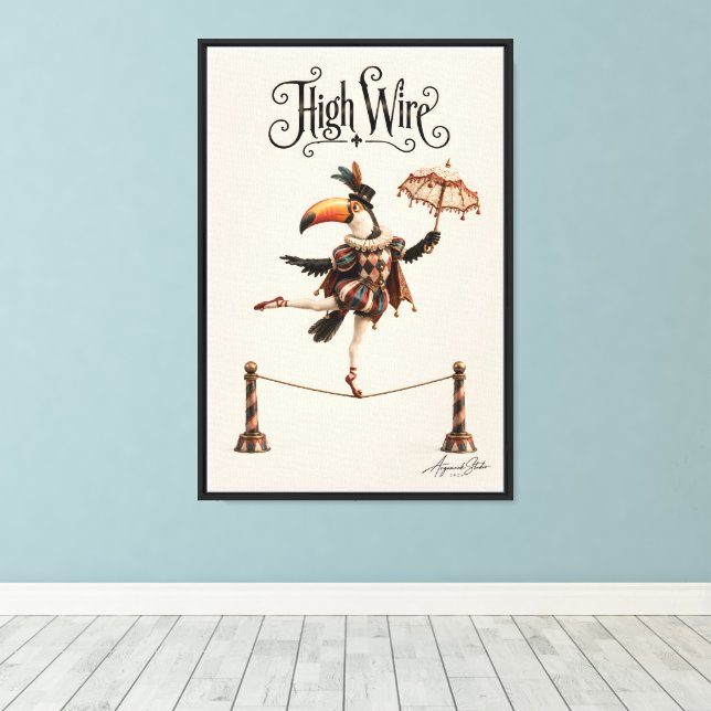 Toile Toucan Marcheur sur la Corde Râpeuse (Insitu (Plancher de Bois))