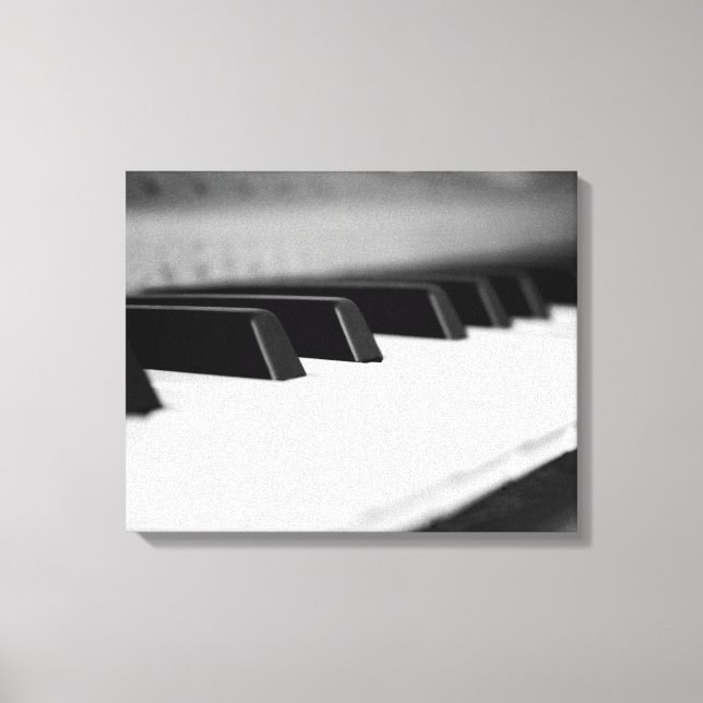 Toile Touches de piano noir et blanc sur clavier 16x20 (Recto)
