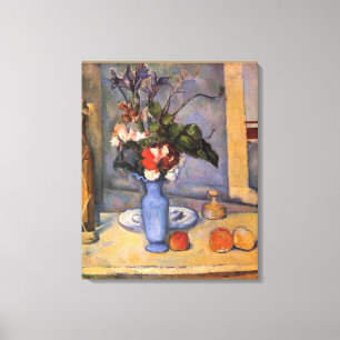 Toile Toujours la vie avec le Vase Bleu par Paul Cezanne