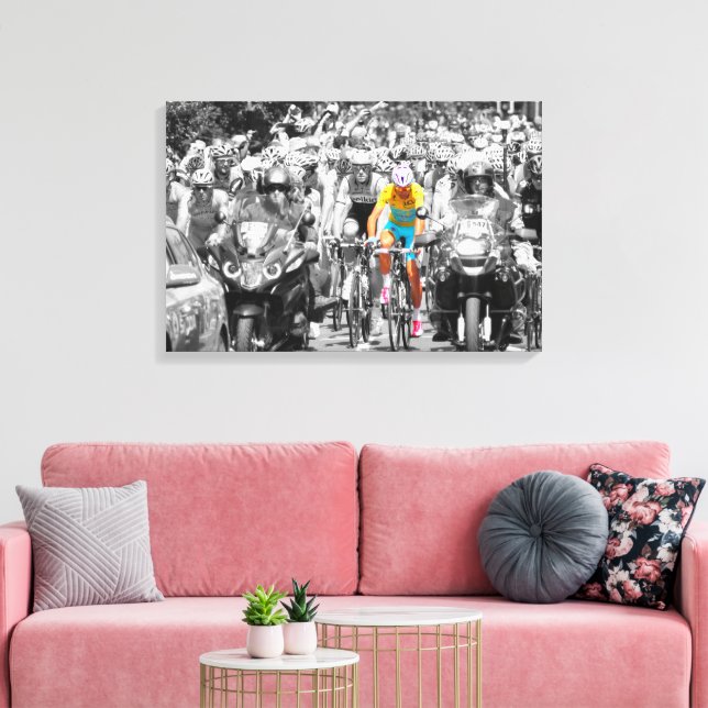 Toile Tour de France Jaune Jersey Peloton Course cyclist (Insitu(Salon))