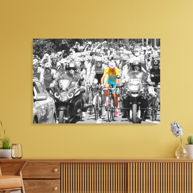 Toile Tour de France Jaune Jersey Peloton Course cyclist (Insitu(Salon))
