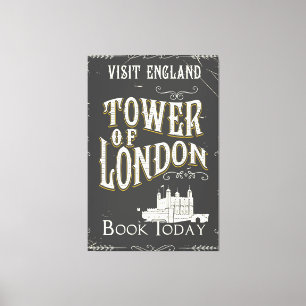 Toile Tour de Londres Angleterre affiche vintage