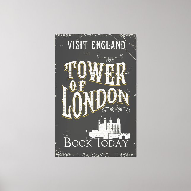 Toile Tour de Londres Angleterre affiche vintage (Recto)
