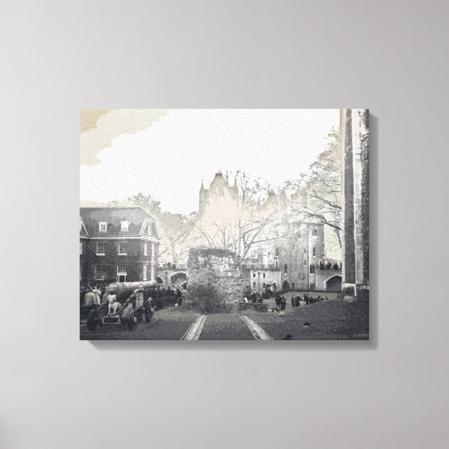 Toile Tour de Londres Vintage noir et blanc (Recto)