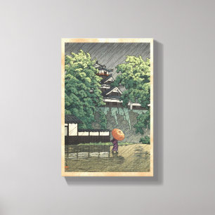 Toile Tour d'Udo, Château de Kumamoto en pluie Kawase Ha