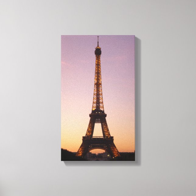 Toile tour eiffel au coucher du soleil (Recto)