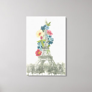 Toile Tour Eiffel fleurie   Paris, France