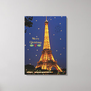 Toile Tour Eiffel Noël, photographie de fêtes de fin d'a