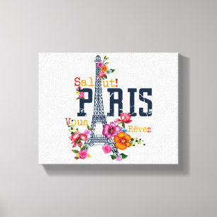Toile Tour Eiffel Paris Chemise Salut Flower Paris Fra